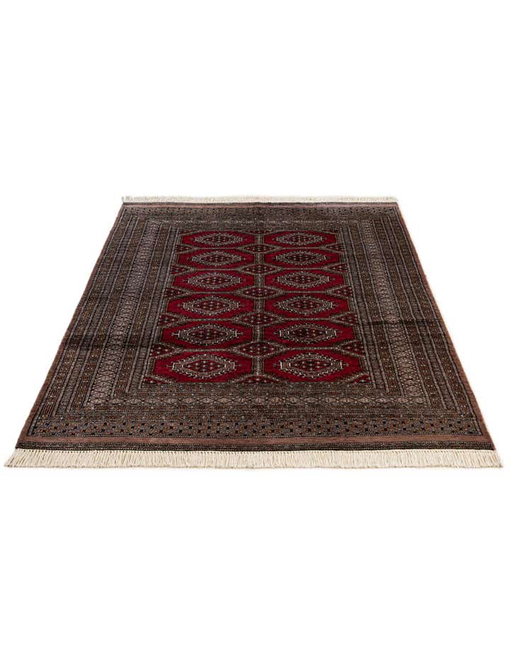 4' 1 x 5' 11 Hand Knotted Bokhara Oriental Wool Rug