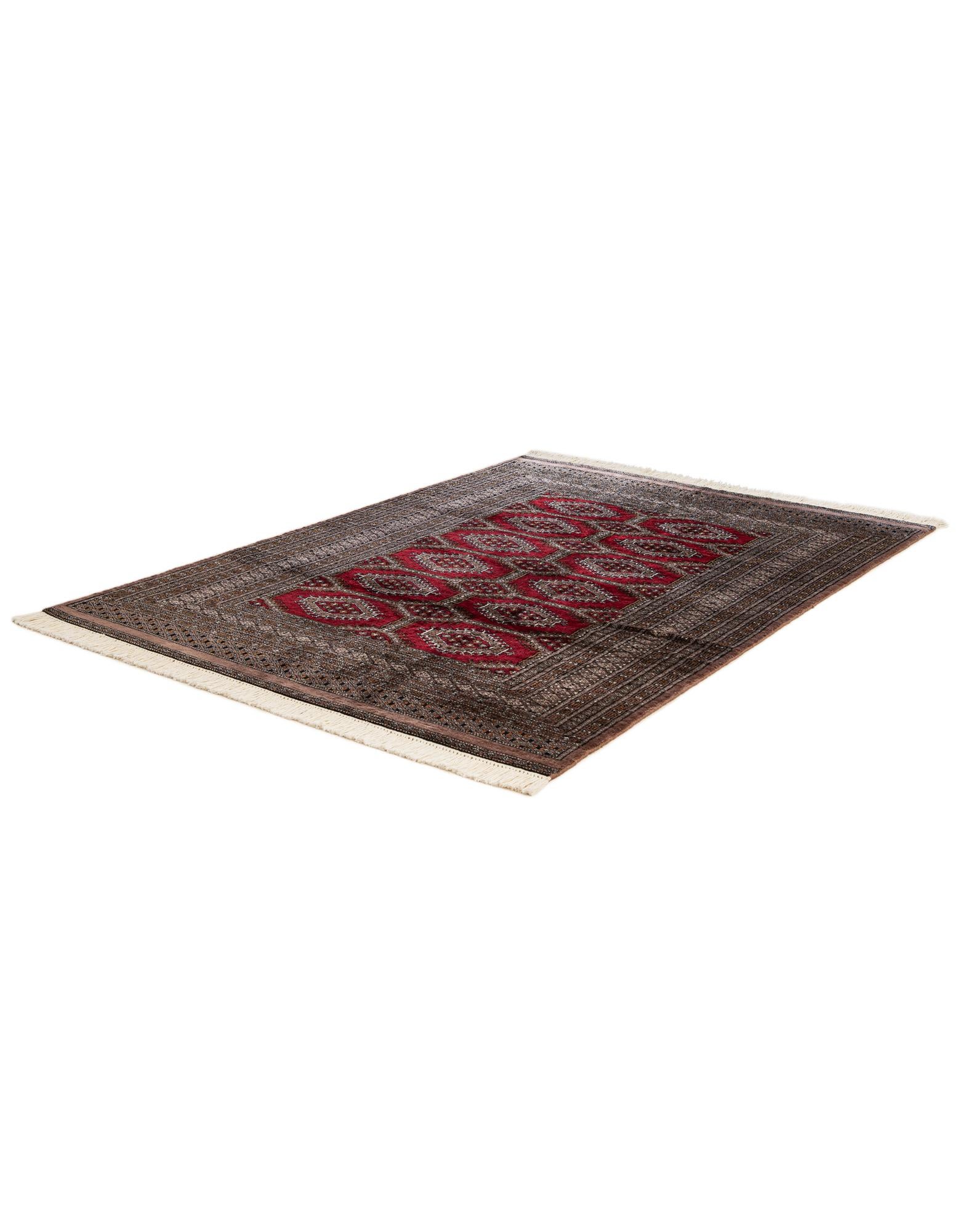 4' 1 x 5' 11 Hand Knotted Bokhara Oriental Wool Rug
