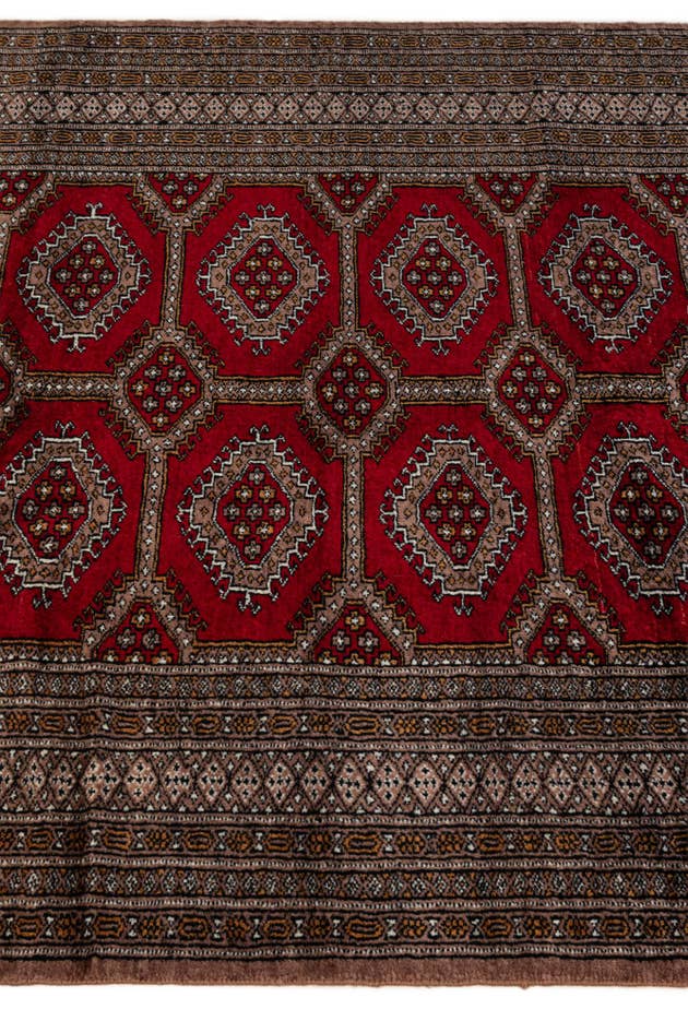 Detail image of 4' 1 x 5' 11 Hand Knotted Bokhara Oriental Wool Rug