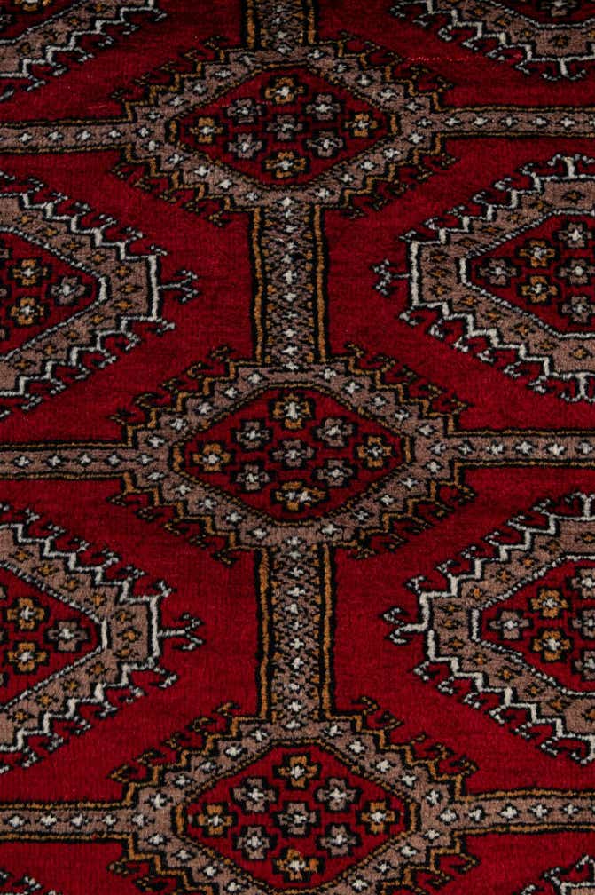 4' 1 x 5' 11 Hand Knotted Bokhara Oriental Wool Rug