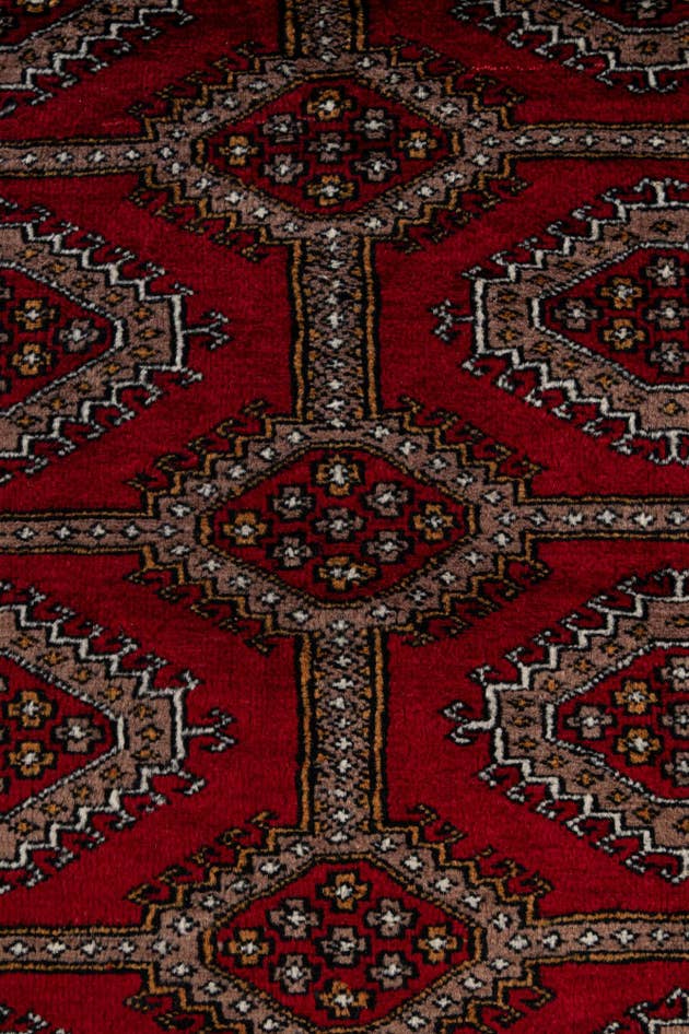 Detail image of 4' 1 x 5' 11 Hand Knotted Bokhara Oriental Wool Rug