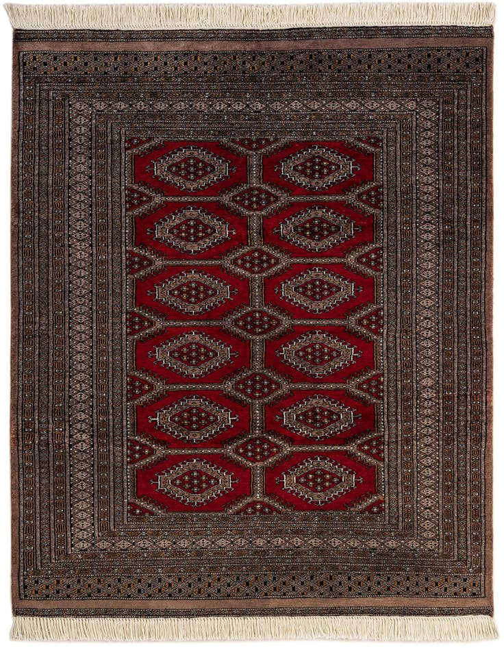 Detail image of 4' 1 x 5' 11 Hand Knotted Bokhara Oriental Wool Rug
