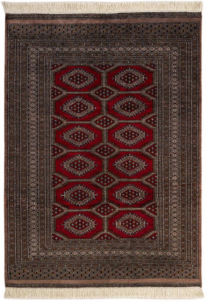 4' 1 x 5' 11 Hand Knotted Bokhara Oriental Wool Rug