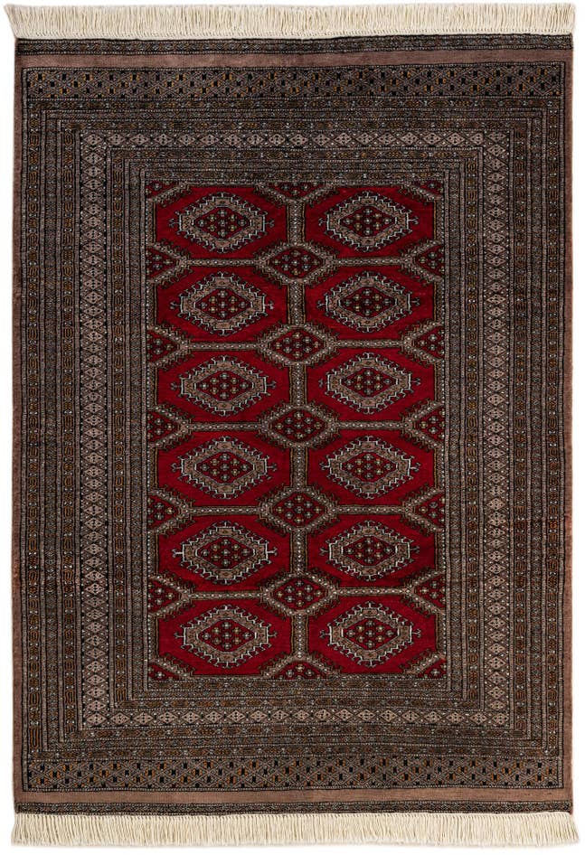 Detail image of 4' 1 x 5' 11 Hand Knotted Bokhara Oriental Wool Rug