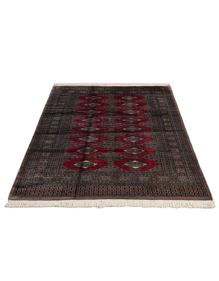 Detail image of 4' 2 x 6' 4 Hand Knotted Bokhara Oriental Wool Rug