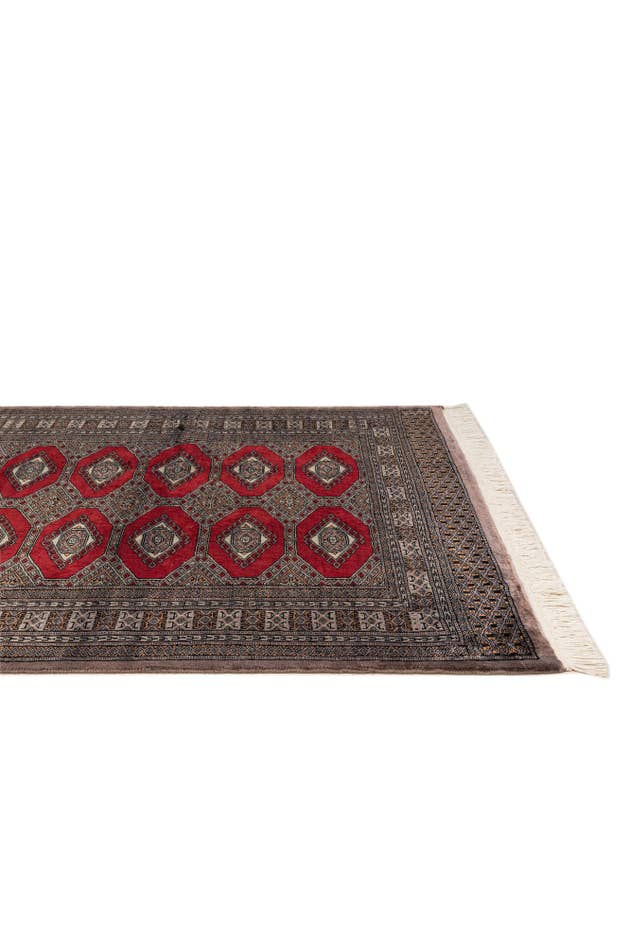 Detail image of 4' 2 x 6' 4 Hand Knotted Bokhara Oriental Wool Rug