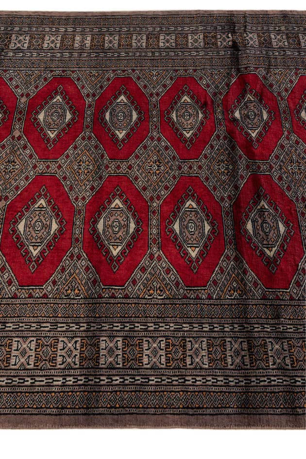 Detail image of 4' 2 x 6' 4 Hand Knotted Bokhara Oriental Wool Rug