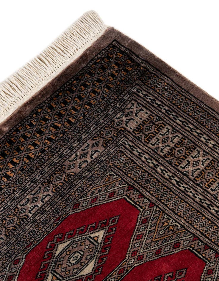 Detail image of 4' 2 x 6' 4  Hand Knotted Bokhara Oriental Wool Rug