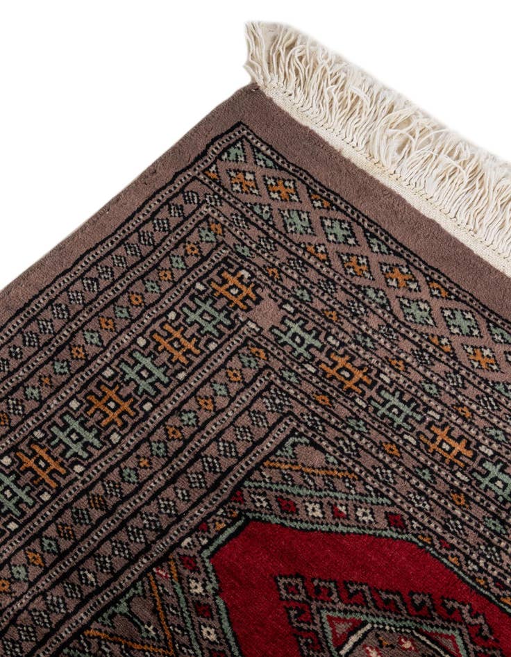 Detail image of 4' x 6' 1  Hand Knotted Bokhara Oriental Wool Rug