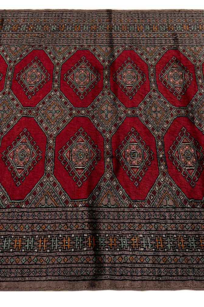 4' x 6' 1 Hand Knotted Bokhara Oriental Wool Rug