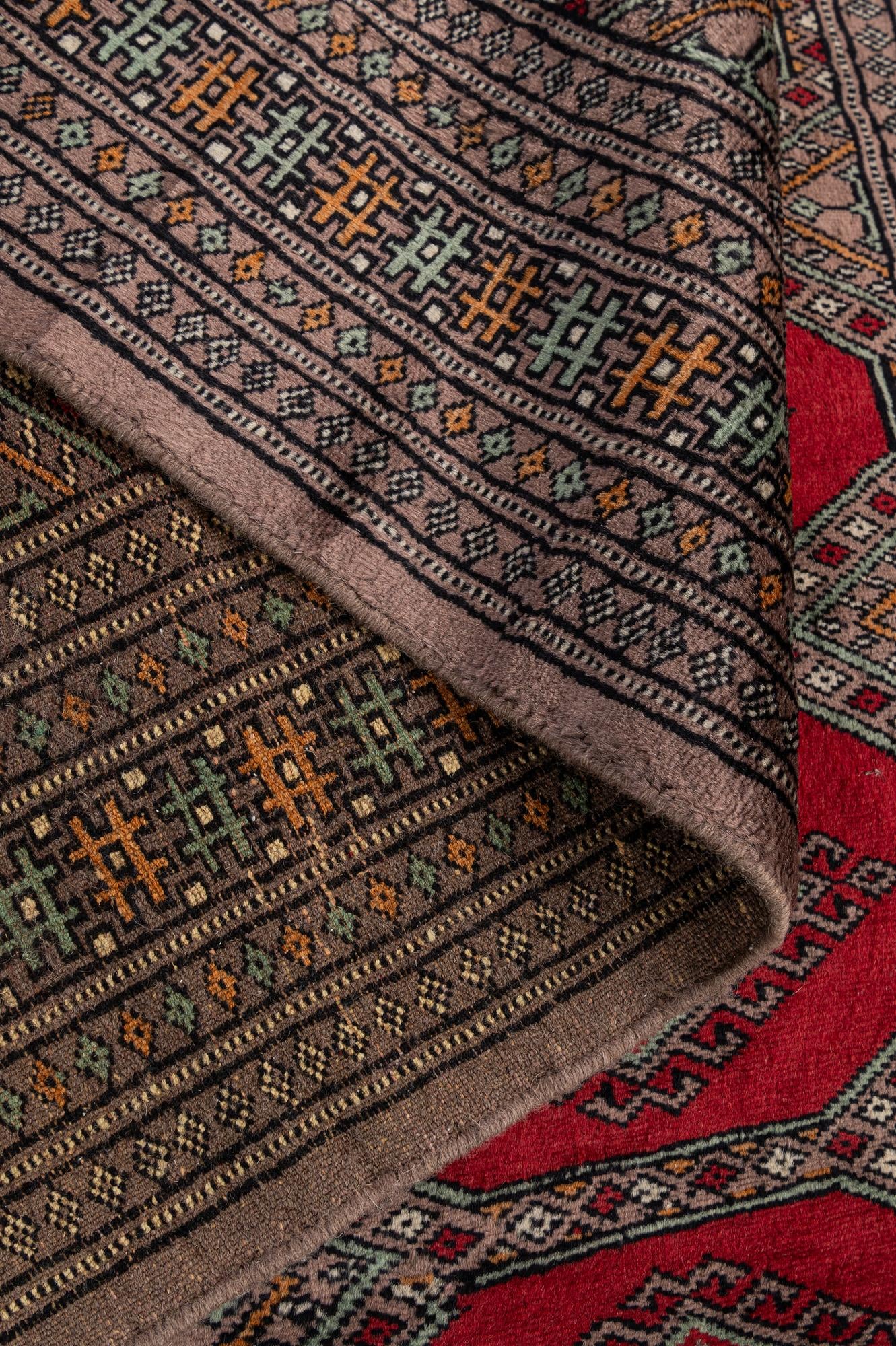 4' x 6' 1 Hand Knotted Bokhara Oriental Wool Rug