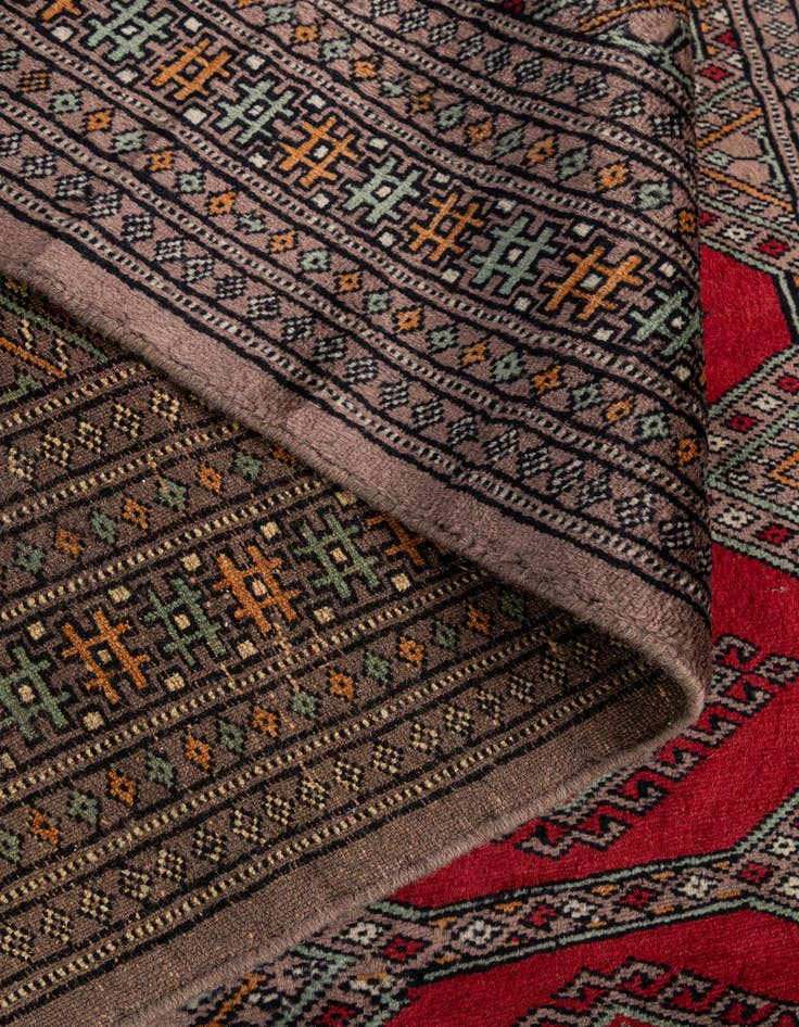 Detail image of 4' x 6' 1  Hand Knotted Bokhara Oriental Wool Rug