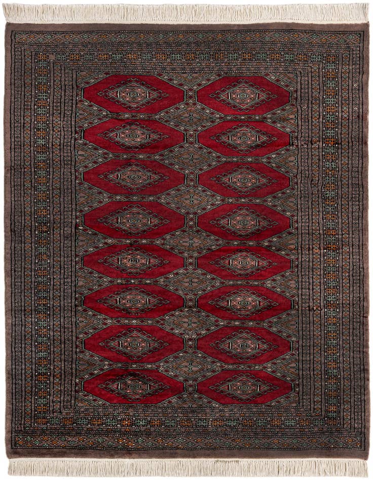 Detail image of 4' x 6' 1 Hand Knotted Bokhara Oriental Wool Rug