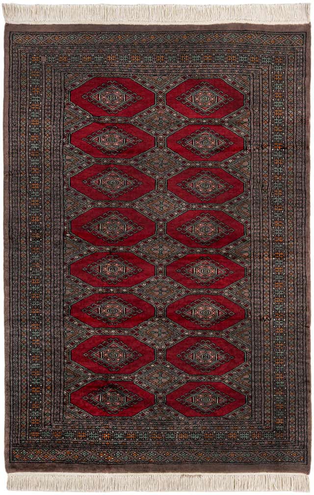 4' x 6' 1 Hand Knotted Bokhara Oriental Wool Rug