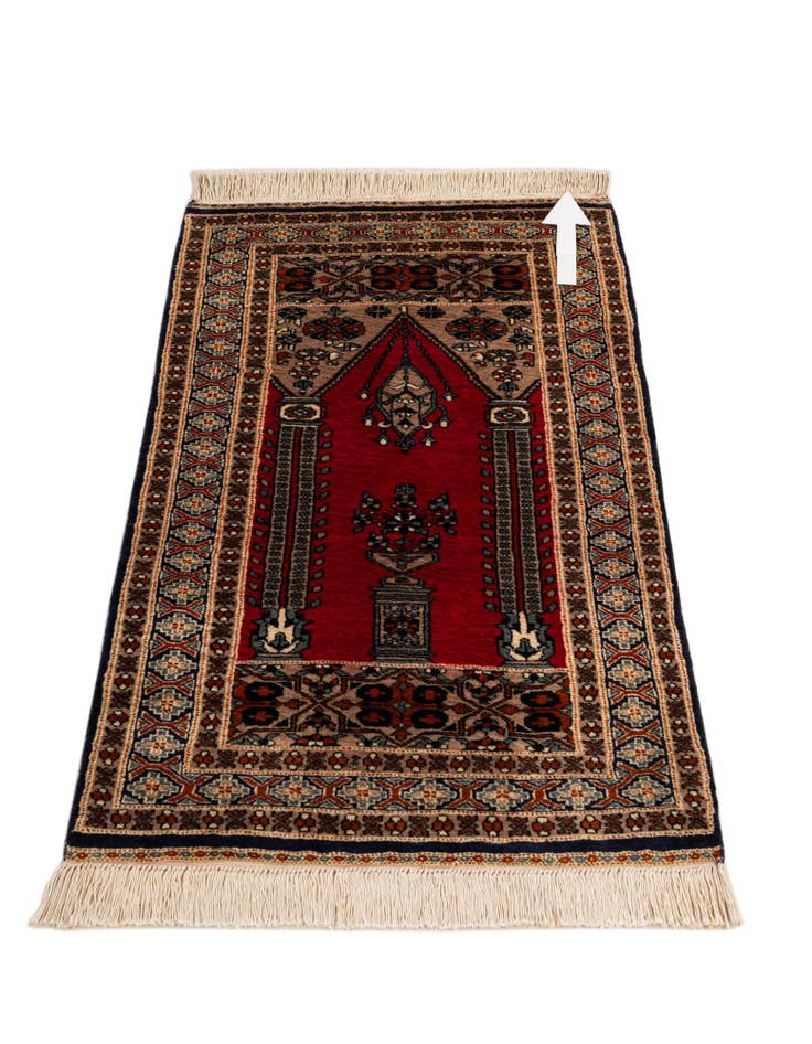 Detail image of 2' 8 x 4' 3  Hand Knotted Bokhara Oriental Wool Rug