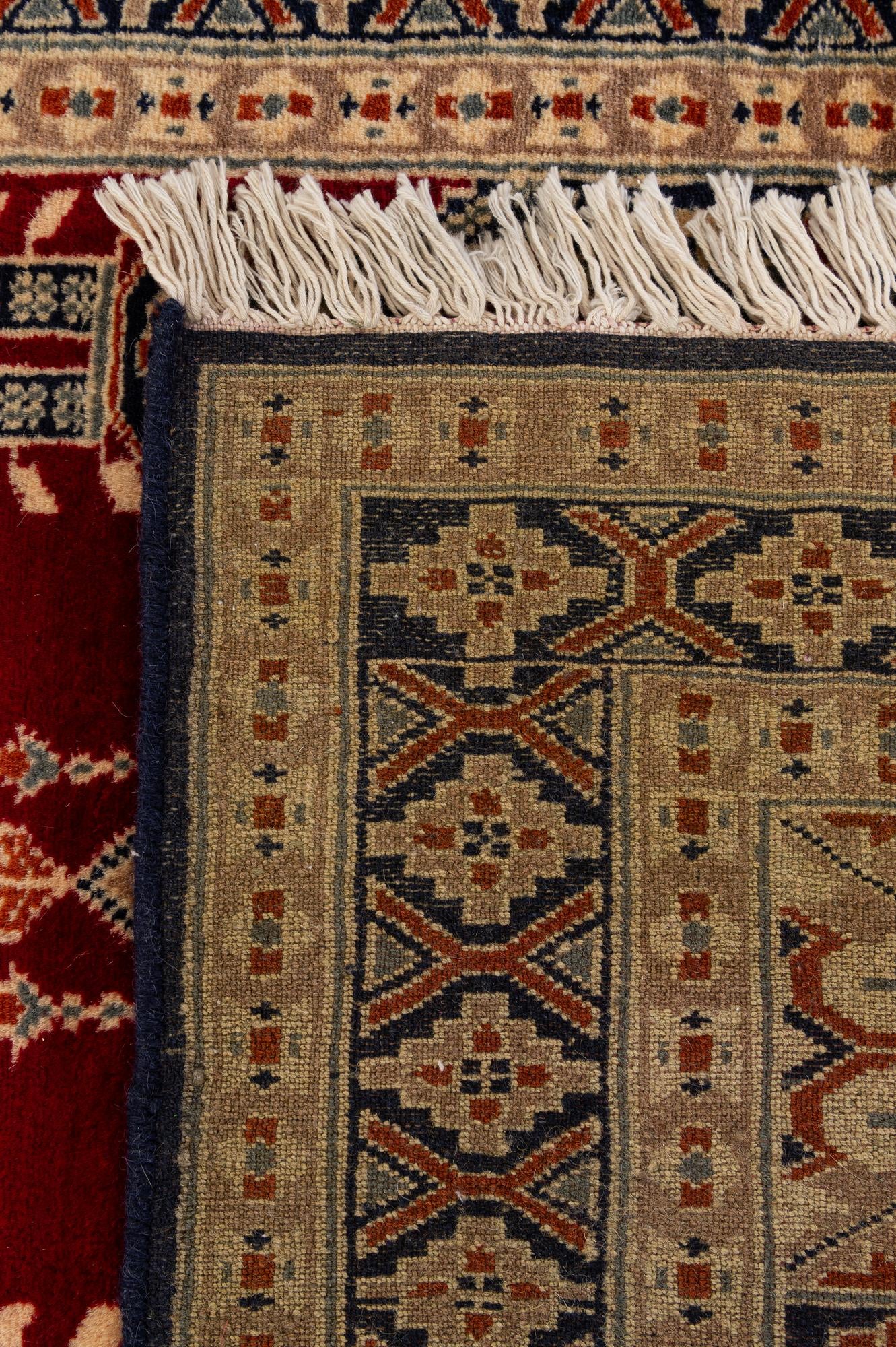 2' 7 x 4' 8 Hand Knotted Bokhara Oriental Wool Rug