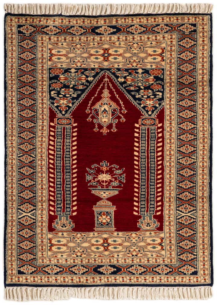 2' 7 x 4' 8 Hand Knotted Bokhara Oriental Wool Rug