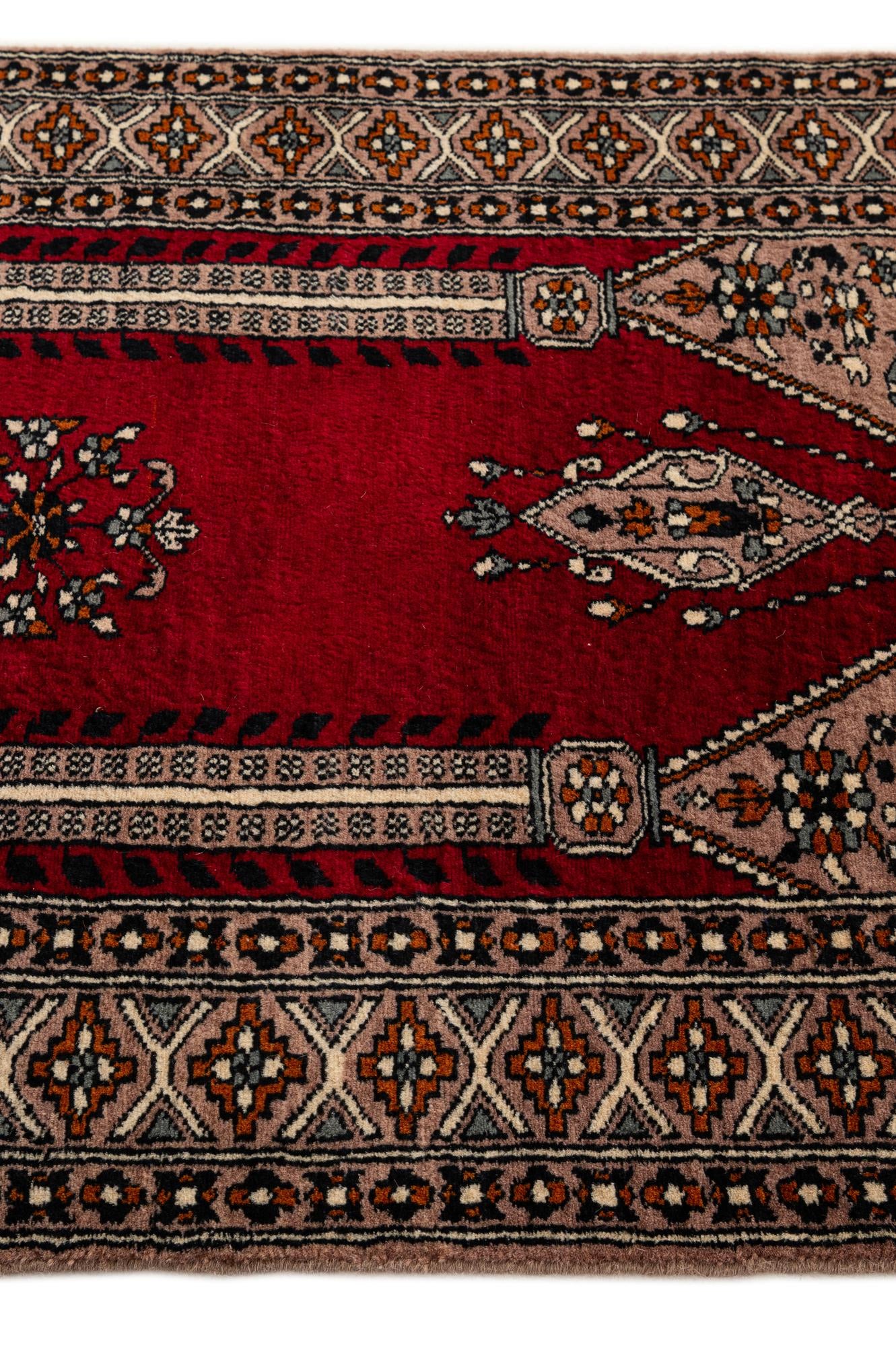 2' 7 x 4' 7 Hand Knotted Bokhara Oriental Wool Rug