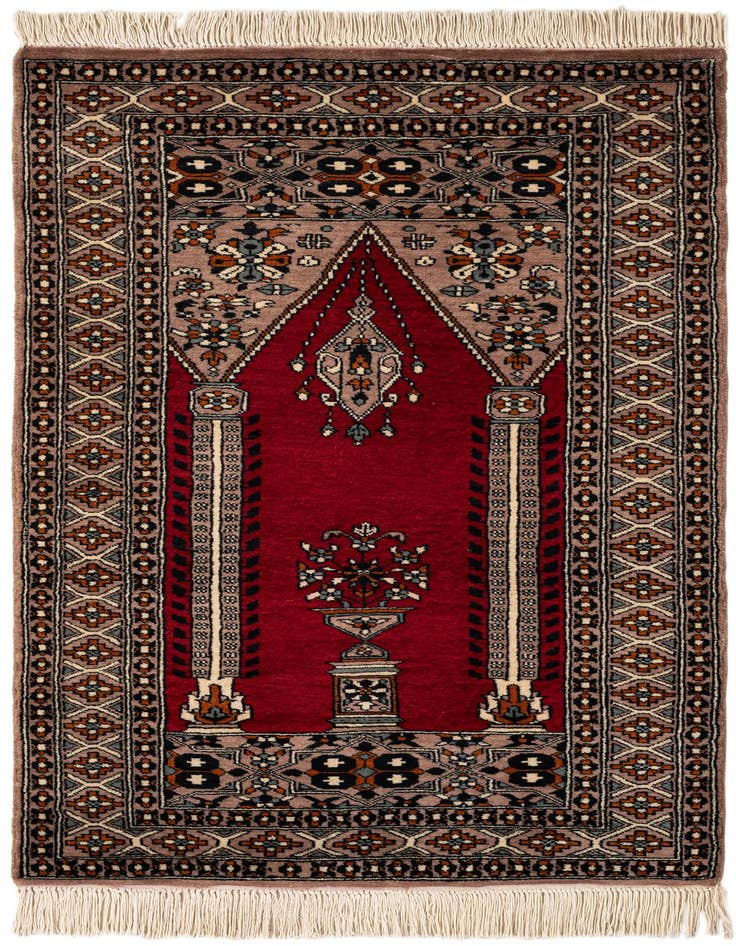 Detail image of 2' 7 x 4' 7 Hand Knotted Bokhara Oriental Wool Rug