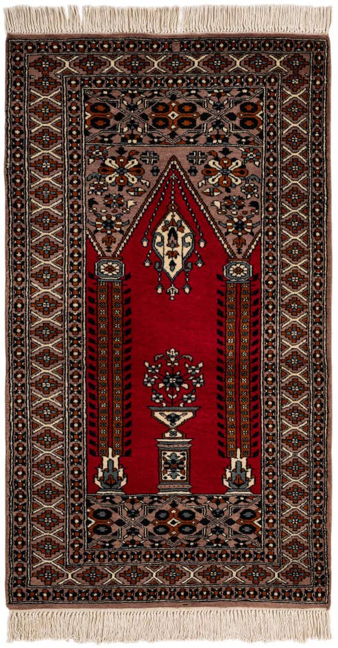Detail image of 2' 7 x 4' 6 Hand Knotted Bokhara Oriental Wool Rug