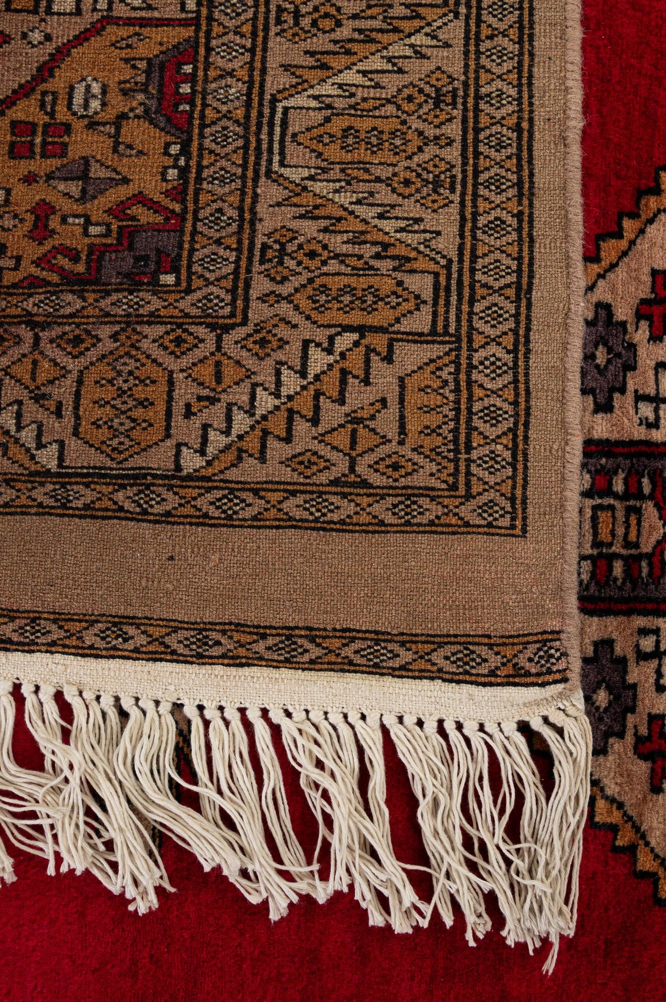 4' 3 x 6' 1 Hand Knotted Bokhara Wool Rug