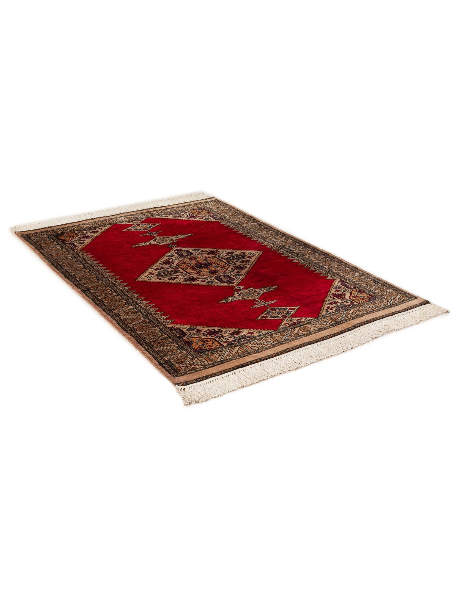 4' 3 x 6' 1 Hand Knotted Bokhara Wool Rug