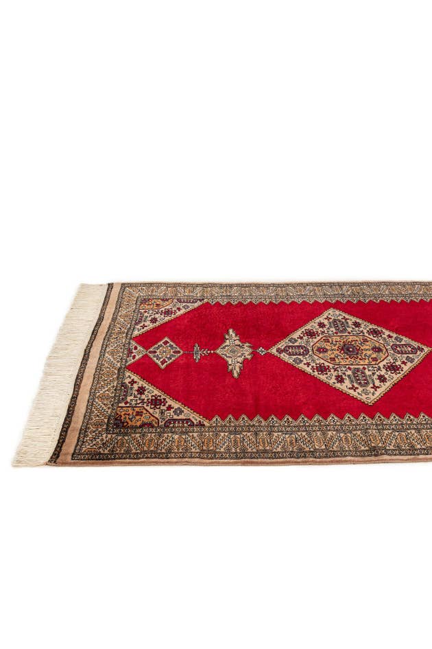 Detail image of 4' 3 x 6' 1 Hand Knotted Bokhara Wool Rug