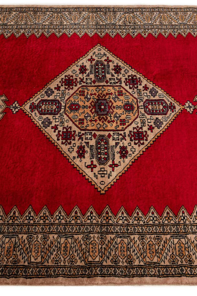Detail image of 4' 3 x 6' 1 Hand Knotted Bokhara Wool Rug