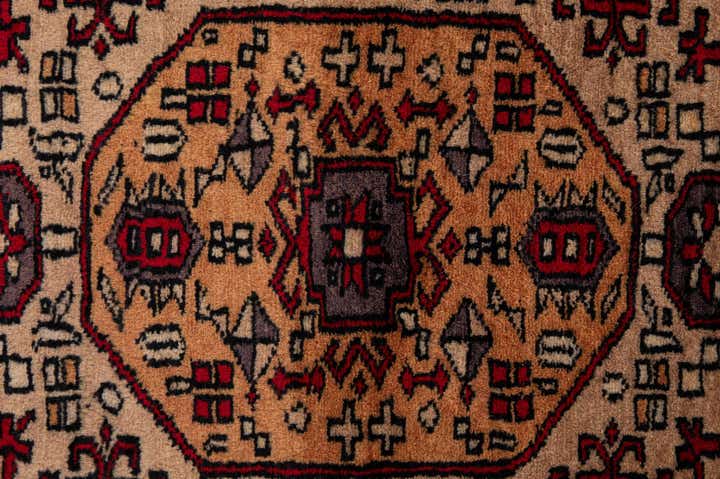 4' 3 x 6' 1 Hand Knotted Bokhara Wool Rug