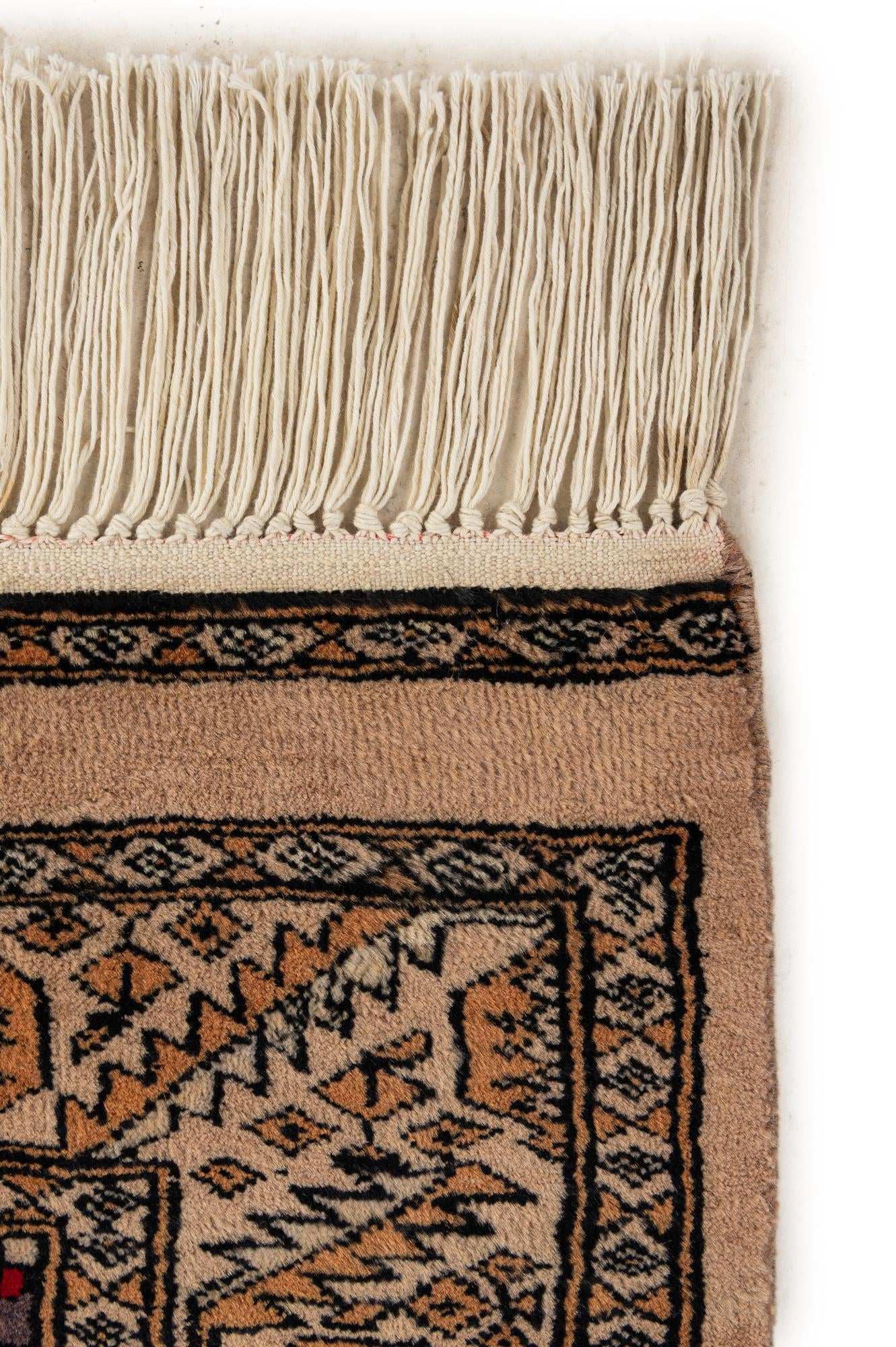 4' 3 x 6' 1 Hand Knotted Bokhara Wool Rug
