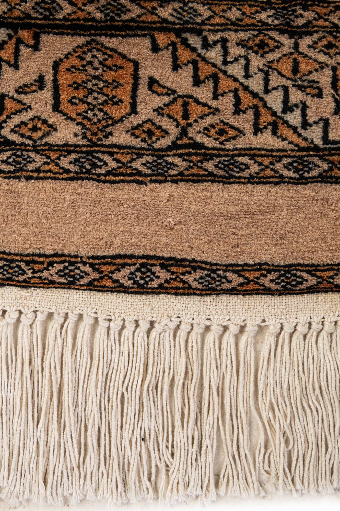 4' 3 x 6' 1 Hand Knotted Bokhara Wool Rug