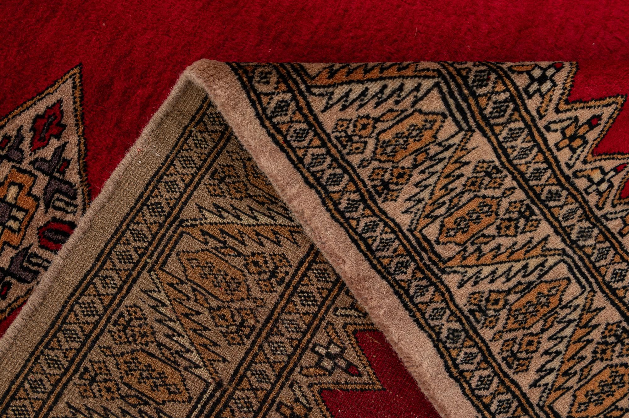 4' 3 x 6' 1 Hand Knotted Bokhara Wool Rug