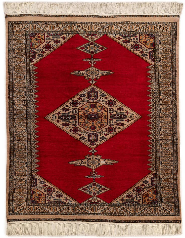 Detail image of 4' 3 x 6' 1 Hand Knotted Bokhara Wool Rug