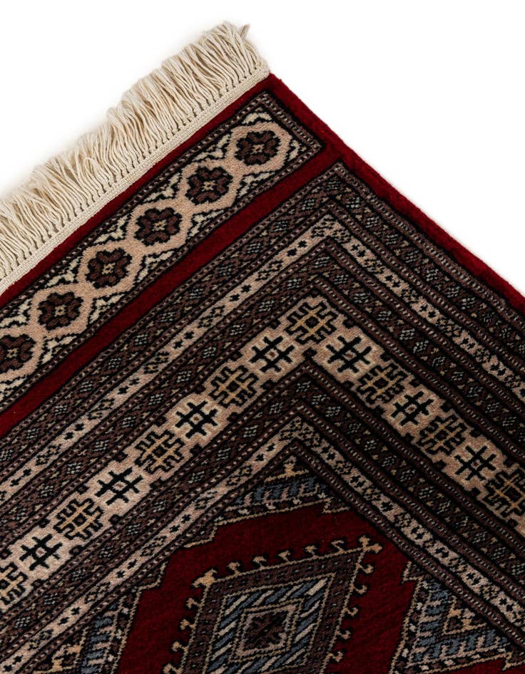 Detail image of 4' 2 x 6' 6  Hand Knotted Bokhara Oriental Wool Rug