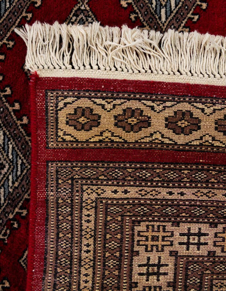 Detail image of 4' 2 x 6' 6  Hand Knotted Bokhara Oriental Wool Rug