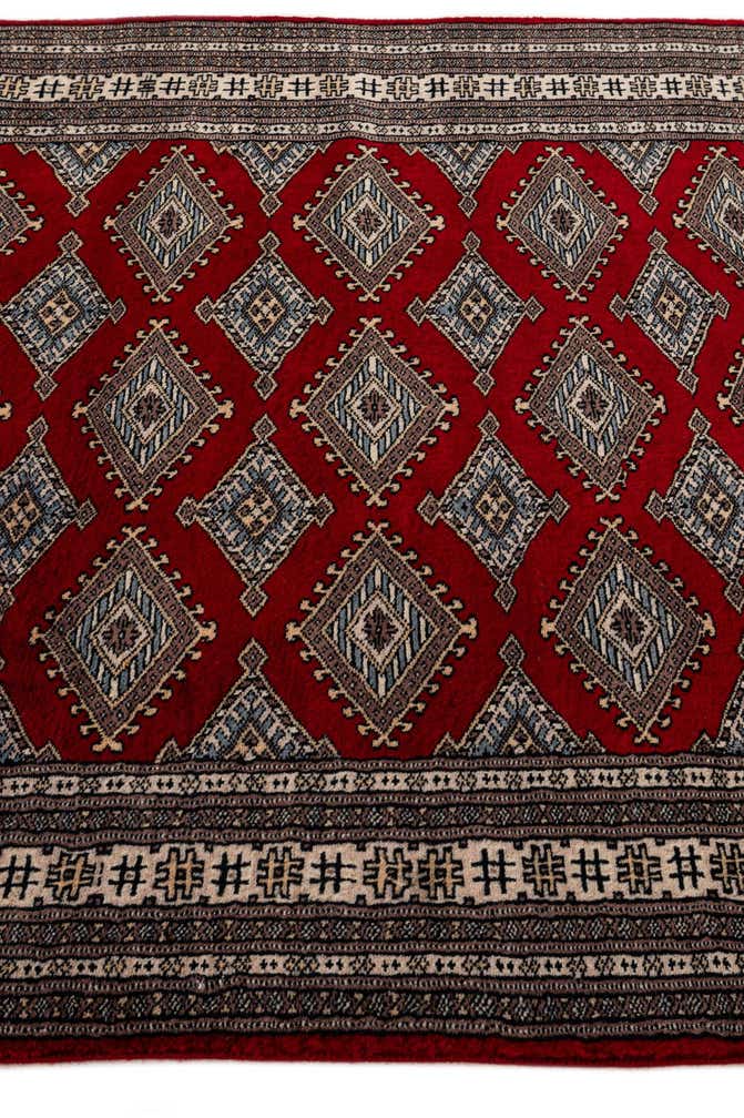 4' 2 x 6' 6 Hand Knotted Bokhara Oriental Wool Rug