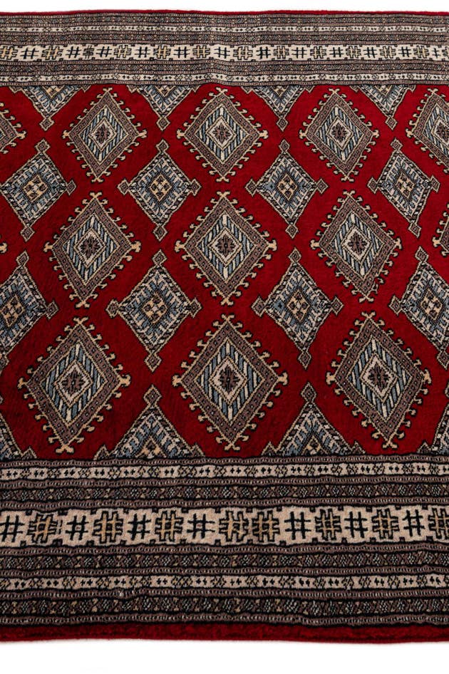 Detail image of 4' 2 x 6' 6 Hand Knotted Bokhara Oriental Wool Rug