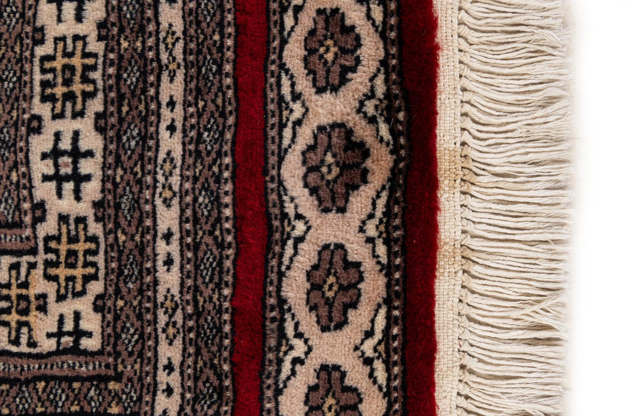 4' 2 x 6' 6 Hand Knotted Bokhara Oriental Wool Rug