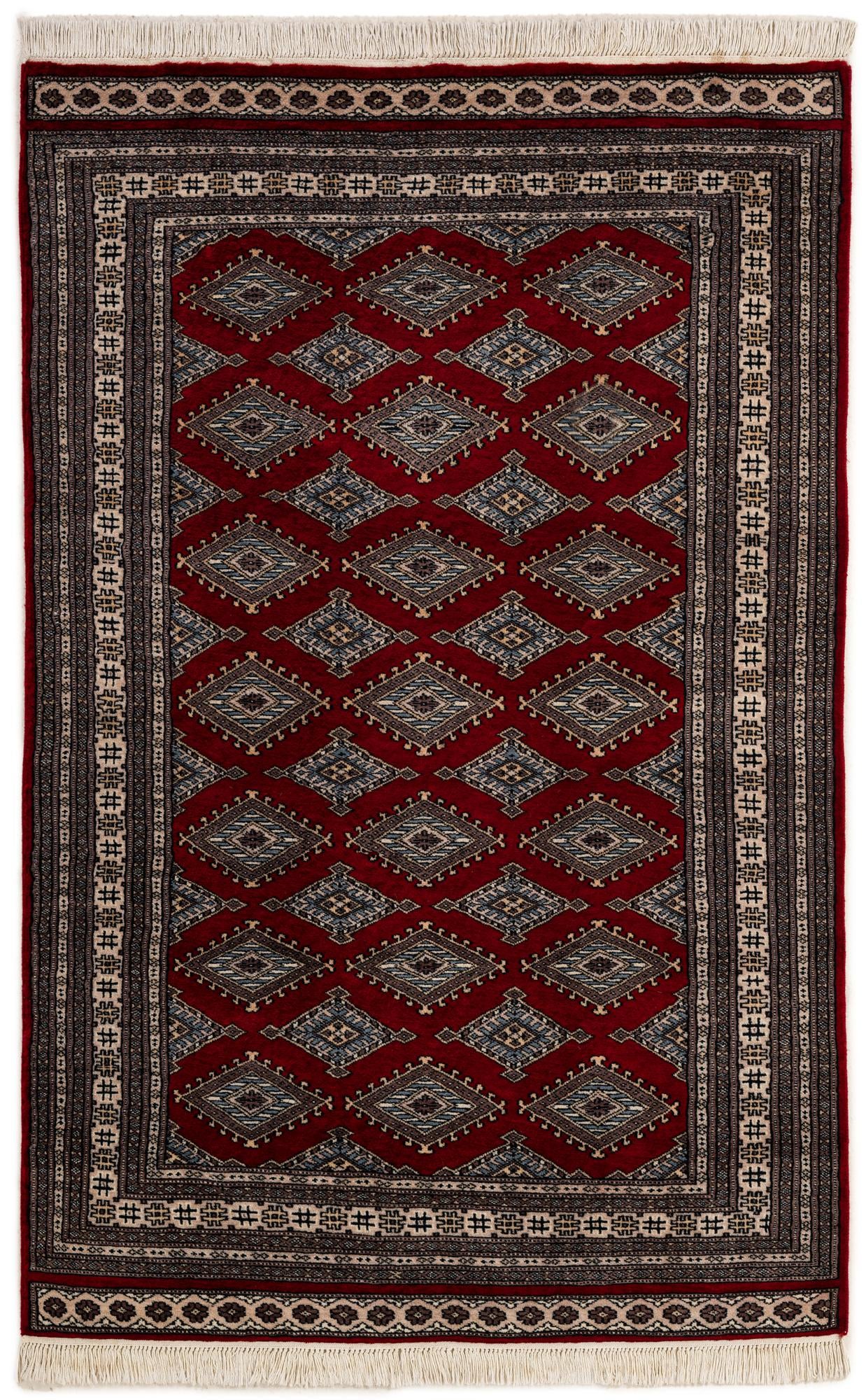 4' 2 x 6' 6 Hand Knotted Bokhara Oriental Wool Rug