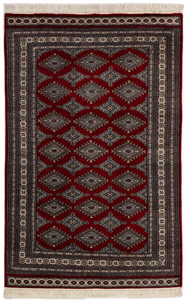 4' 2 x 6' 6 Hand Knotted Bokhara Oriental Wool Rug