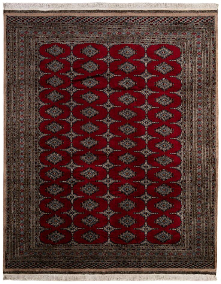 Detail image of 8' 5 x 11' Hand Knotted Bokhara Oriental Wool Rug