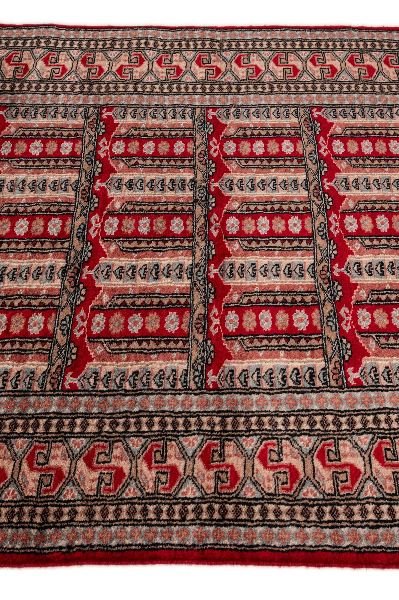 4' 2 x 6' 1 Hand Knotted Bokhara Oriental Wool Rug