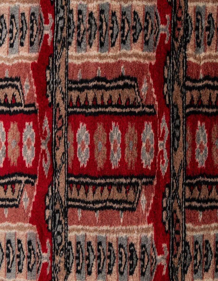 Detail image of 4' 2 x 6' 1  Hand Knotted Bokhara Oriental Wool Rug