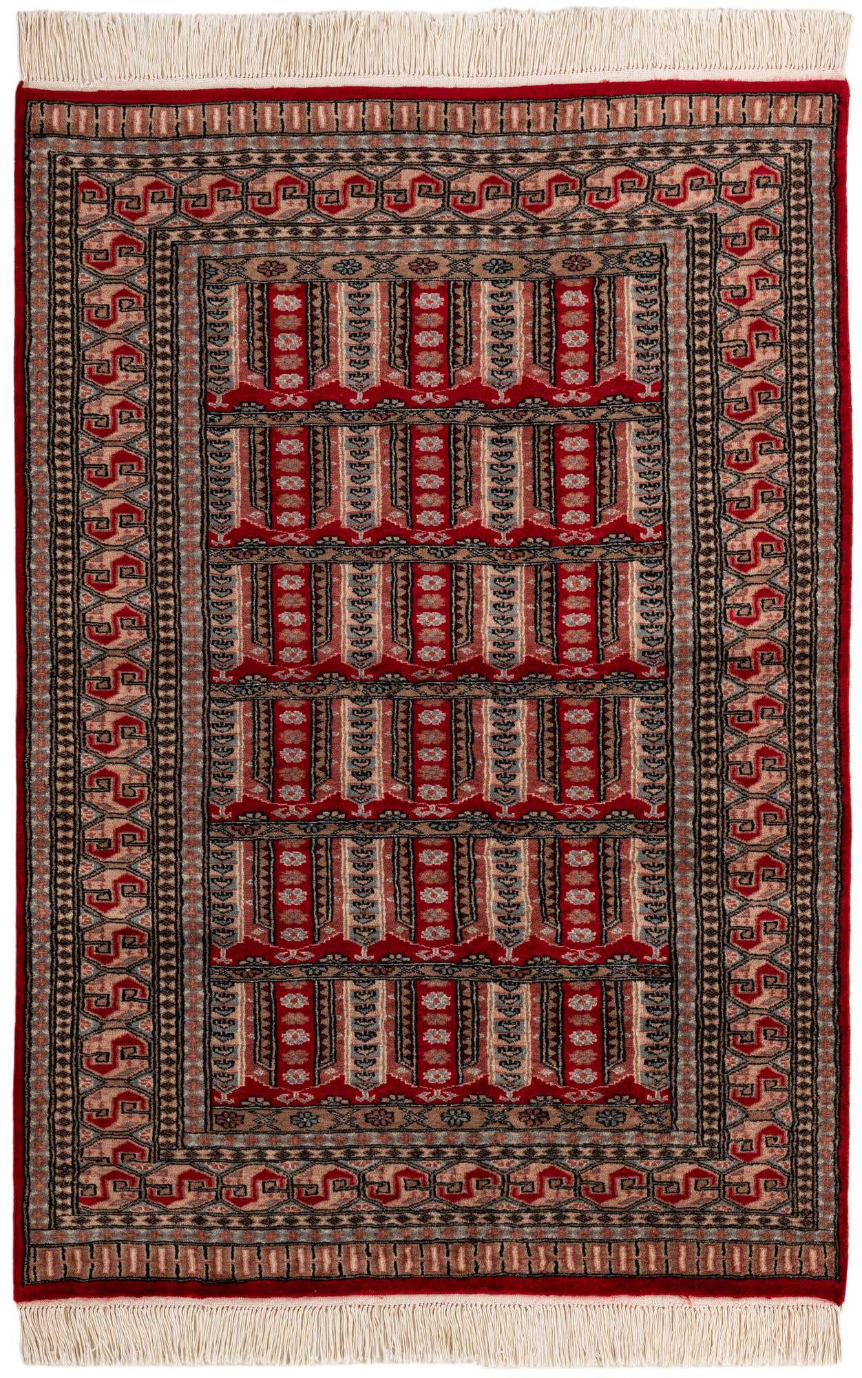 4' 2 x 6' 1 Hand Knotted Bokhara Oriental Wool Rug