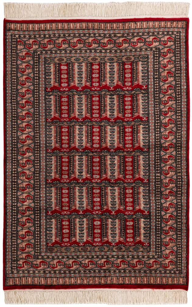 4' 2 x 6' 1 Hand Knotted Bokhara Oriental Wool Rug