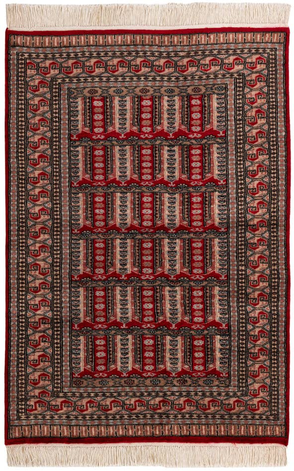 Detail image of 4' 2 x 6' 1 Hand Knotted Bokhara Oriental Wool Rug