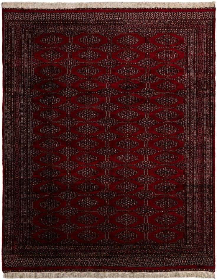 Detail image of 7' 8 x 10' 9 Hand Knotted Bokhara Oriental Wool Rug