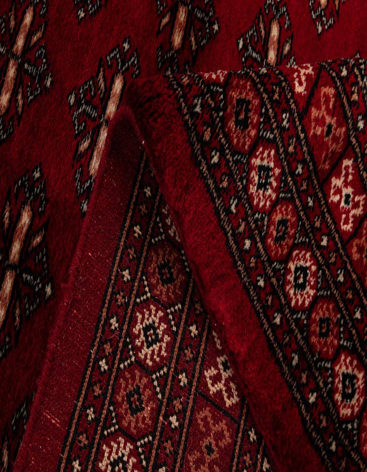 Detail image of 4' 1 x 6' 2  Hand Knotted Bokhara Wool Rug