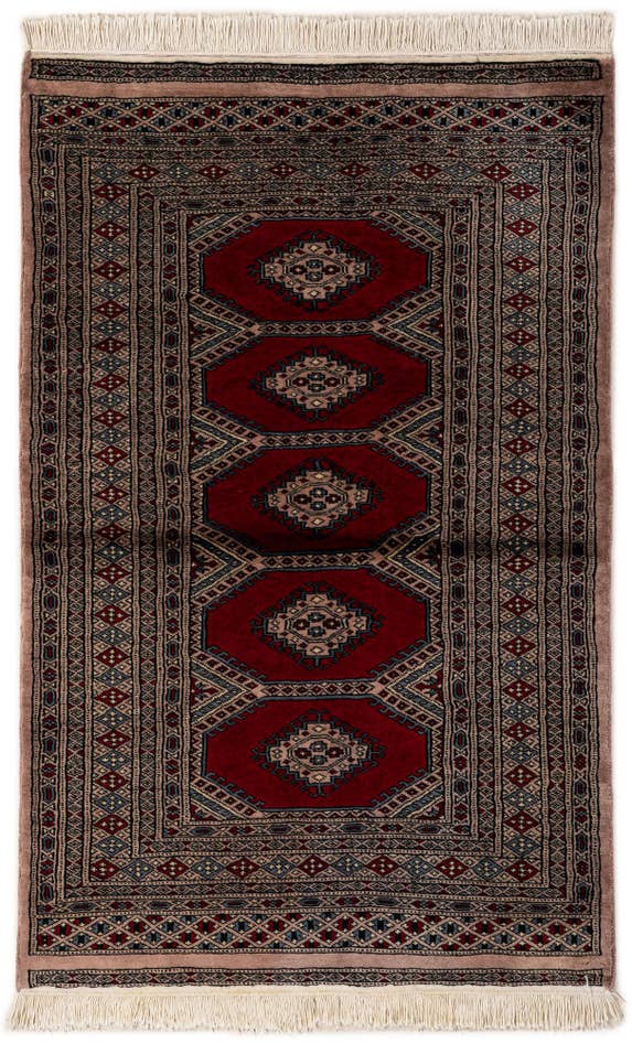 Detail image of 3' 1 x 4' 9 Hand Knotted Bokhara Oriental Wool Rug