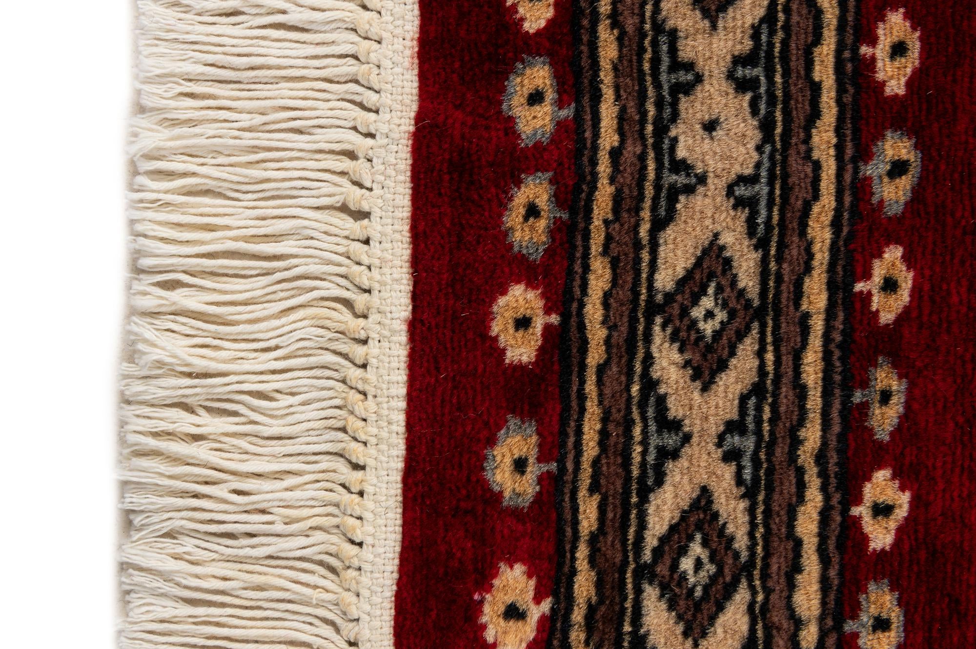 4' 1 x 6' 6 Hand Knotted Bokhara Wool Rug